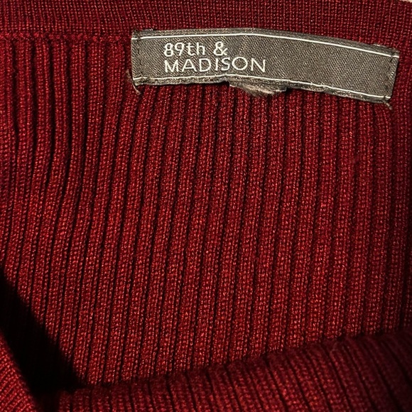 89th & Madison Wine Off-the-Shoulder Sweater - Picture 5 of 9